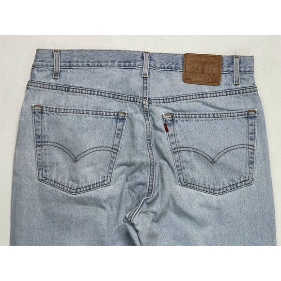 VINTAGE Levi's 505 Straight Denim Jeans Men Size 35 X 32 Blue USA Tag Size 38x32 - Picture 7 of 10